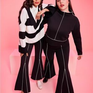 Victor Glemaud Women's Black Flared Track Pants